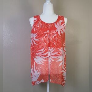 Alfani Tropical Leaf Lined Cropped top Size Petite Medium